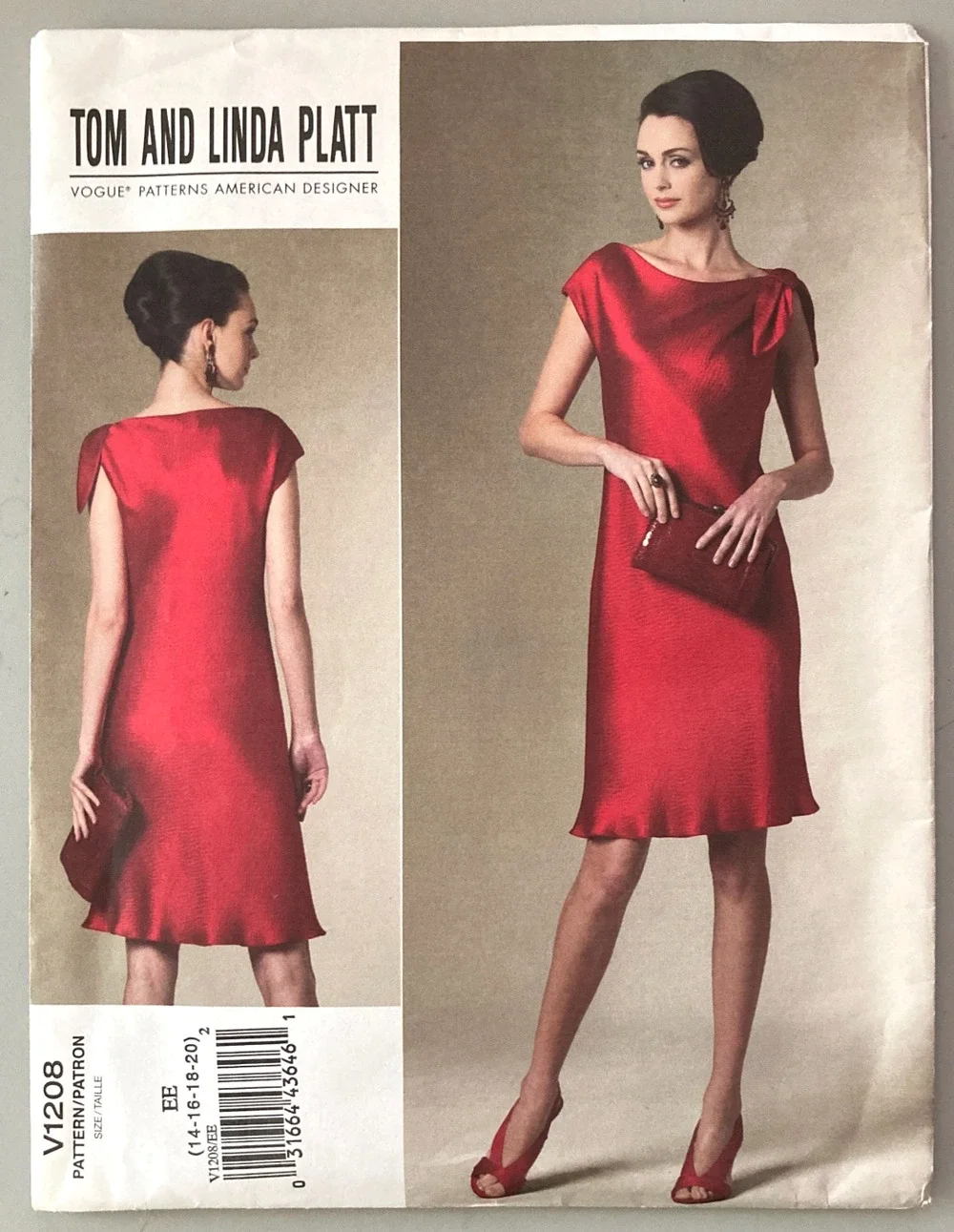 Vogue 1208 Tom and Linda Platt Elegant Evening Couture Dress Sz 14-20 UC 2010